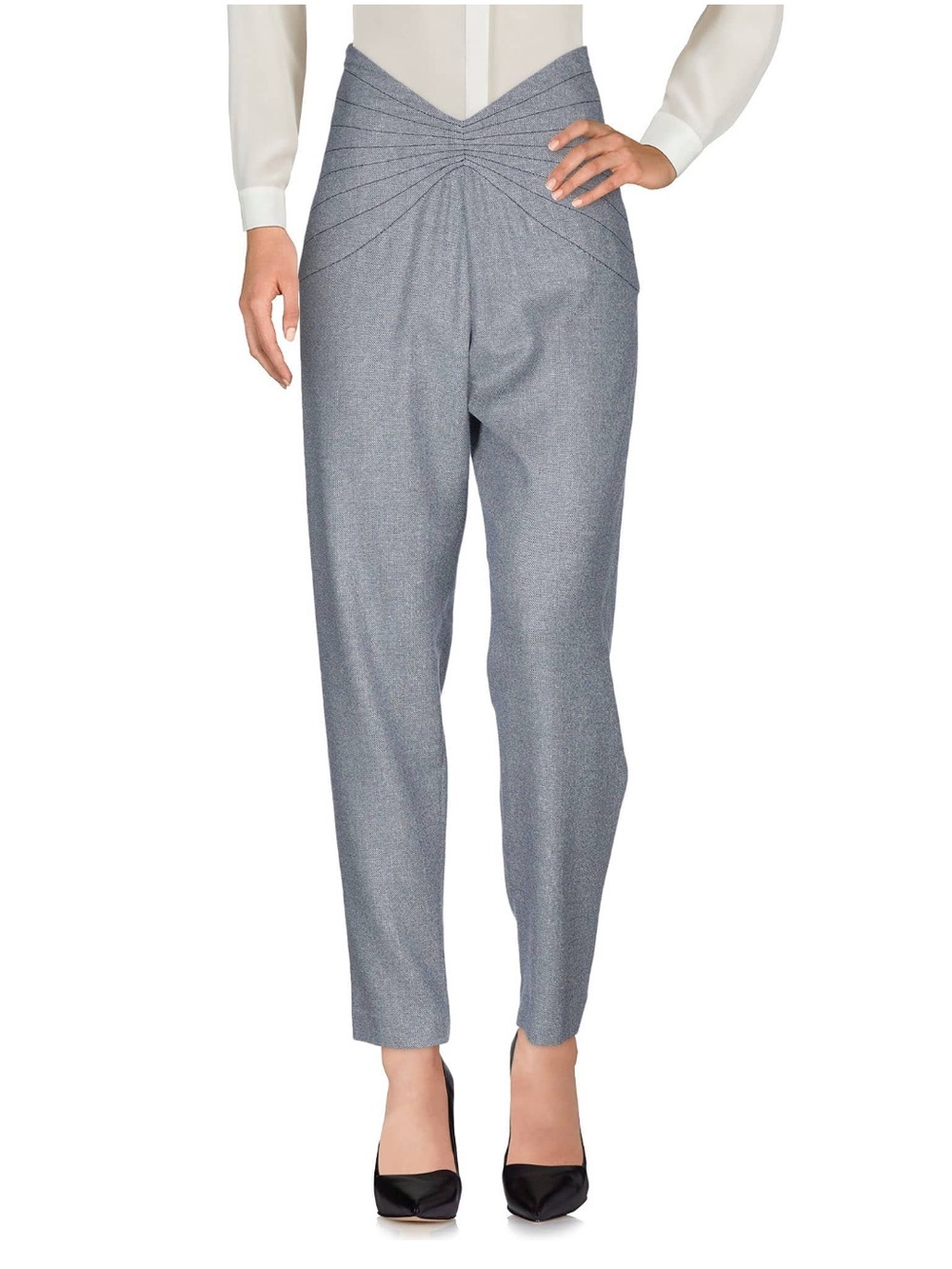 NWT SUPER BLOND High Waist Draped Tapered Pants Two-Tone Slate Blue US 2